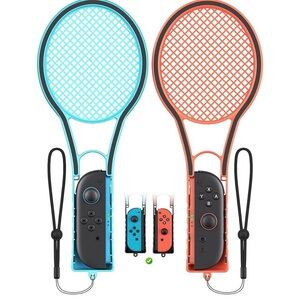 Nintendo Switch 2 Tennis Racket Joy-Con Holders - Teal & red NWT